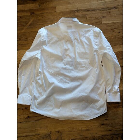 Wyoming Traders Pearl Snap Western Shirt XL White Riverbend Ranch Logo - Picture 3 of 10